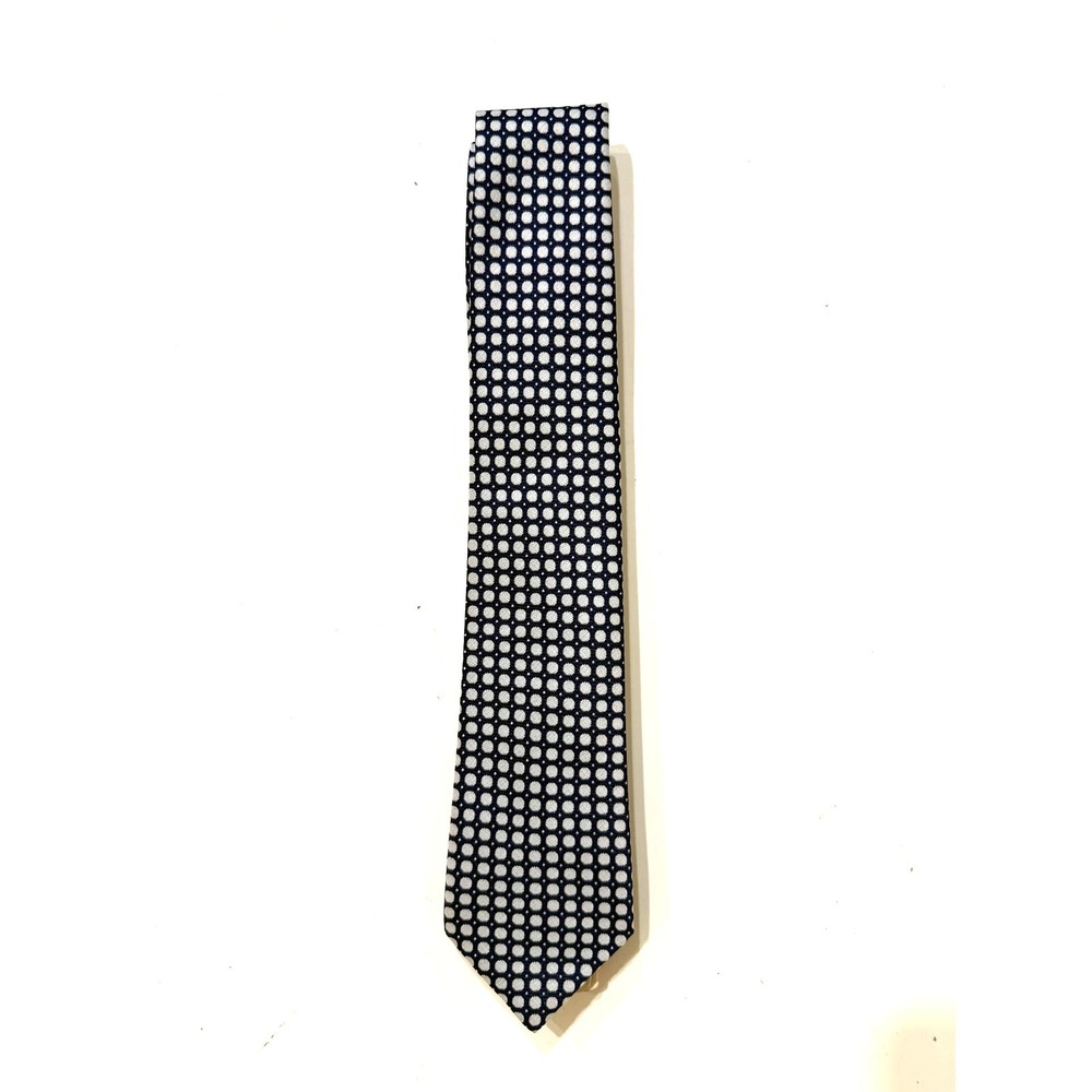 Vintage 80s Silk Polka Dot Tie Mens One Size Blue Woven USA NWT